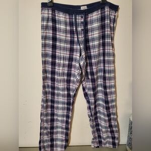 Lucky Brand Plaid Pajama Pants in Navy, White & Pink Sz M
